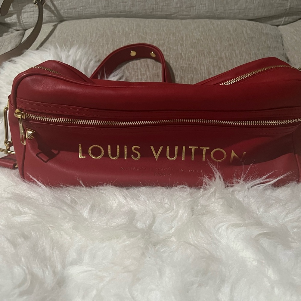 Louis Vuitton Red Crossbody Bag Luxurious Leather